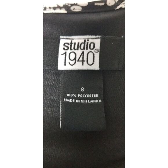 Studio 1940 Black & White Floral Chiffon Maxi/Long Dress 8 - Picture 9 of 9